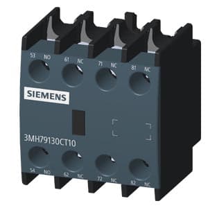 SIEMENS ACCESSORIES FOR CONTACTORS, MOTOR STARTER 1 (SINOVA), 3MT7, 1 NO+3 NC, FRONT MOUNTING POSITION