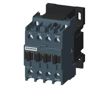 SIEMENS POWER CONTACTOR, SINOVA, 3MT7, 3P, 6…25A, 2.2kW, 1NO, 380VAC, SIZE S0