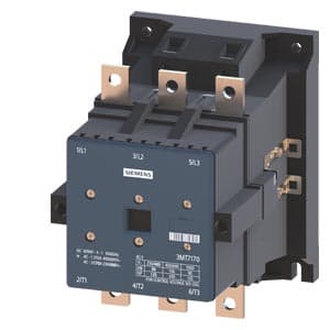 SIEMENS POWER CONTACTOR, SINOVA, 3MT7, 3P, 170...210A, 90kW, 1NO+1NC, 380VAC, SIZE S6