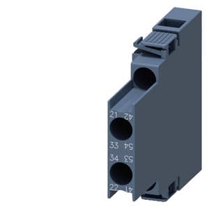 SIEMENS ACC MOTOR STARTER CONTACTOR, 3RT6, LATERALLY MOUNTABLE AUXILIARY SWITCH BLOCKS, 1NO+1NC, SIZE S00