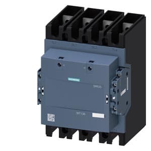 SIEMENS CONTACTOR, 3RT, 4P, 275A, 100-250 V AC/DC, 2NO+2NC