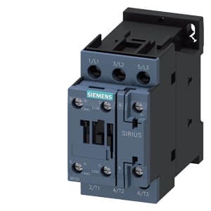 SIEMENS MOTOR STARTER CONTACTOR, 3RT2, 3P, 3...25A, 11kW, 1NO+1NC, SIZE S0