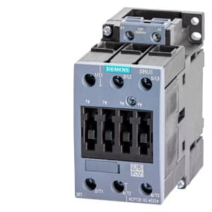SIEMENS MOTOR STARTER CONTACTOR, 3RT5, 3P, 32...50A, 15kW, WITHOUT AUXILIARY CONTACTS, 24VDC COIL, SIZE S2
