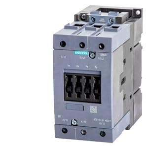 SIEMENS MOTOR STARTER CONTACTOR, 3RT5, 3P, 80...120A, 37kW, 220V AC COIL, SIZE S3
