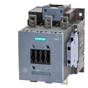 SIEMENS MOTOR STARTER CONTACTOR, 3RT5, 3P, 150...185A, 75kW, 2NO+2NC, 110...127 VAC/DC COIL, SIZE S6