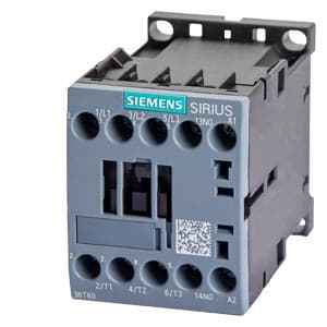 SIEMENS MOTOR STARTER CONTACTOR, 3RT6, 3P, 7...18A, 3kW, 220V AC COIL, 1NO, SIZE S00