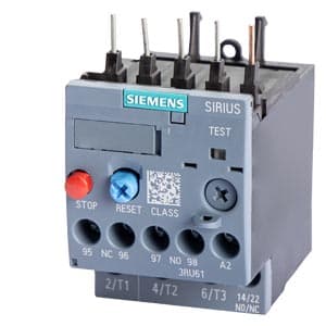 SIEMENS MOTOR STARTER OVERLOAD, 3RU6, 3,5...5A, SIZE S00, FOR MOUNTING ON CONTACTOR
