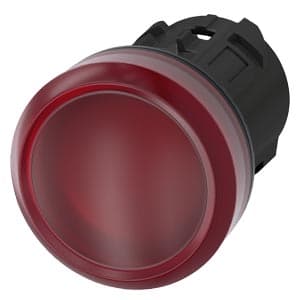 SIEMENS INDICATOR LIGHTS, 22 mm, ROUND, PLASTIC, RED, LENS, SMOOTH