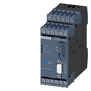 SIEMENS SIMOCODE, 3UF, BASIC DEVICE SIMOCODE PRO C, PROFIBUS DP INTERFACE 12 MBPS, RS-485, 4 I/3 O FREELY CONFIGURABLE, US: 110...240 V AC/DC, INPUT FOR THERMISTOR CONNECTION MONOSTABLE RELAY OUTPUTS
