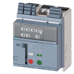 SIEMENS MCCB, 3VA2, 3P, 400...1000A, 85kA, WITH 4 AUX, TRIP ALARM SWITCH, SHUNT RELEASE AND UNDERVOLTAGE RELEASE, ADJUSTABLE TYPE, ETU360-LSIG