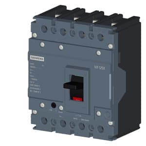 SIEMENS MCCB, 3VJ10, 4P, 80...100A, 25kA, ADJUSTABLE TYPE, TM