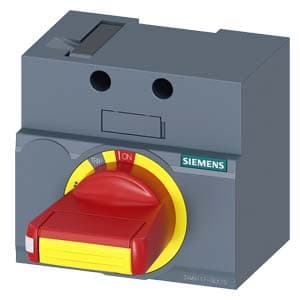 SIEMENS ACC MCCB, 3VM, FRONT MOUNTED ROTARY OPERATOR EMERGENCY OFF IEC IP30/40, FOR 3VM10/11