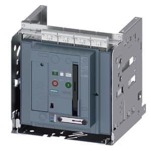 SIEMENS ACB, 3WA, 3P, DC NON-AUTOMATIC ACB WITHDRAWABLE VERSION, WITH GUIDE FRAME, IEC 60947-2, FRAME SIZE 2, 3-POLES, IN=4000A TO 600V DC, BREAKING CAPACITY D ICC=35/30/25KA AT 220/300/600V DC, WITHOUT ELECTR. TRIP UNIT ETU REAR CONNECTION