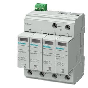 SIEMENS SURGE ARRESTERS, 4P, 400V, 40kA, FOR TN-S AND TT SYSTEMS, WITH REMOTE SIGNALING, STANDARD DESIGN