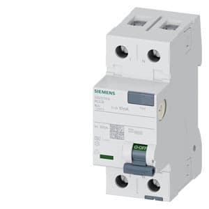 SIEMENS RCCB, RESIDUAL CURRENT PROTECTIVE DEVICES, 5SV3, N CONNECTION, RIGHT, 1P+N; 230 V AC ; 50 Hz, 30mA, 16A