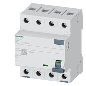 SIEMENS RCCB, 5SV3, 3P+N, 63A, 30mA