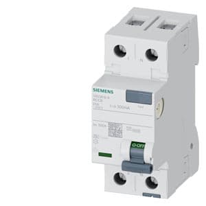 SIEMENS RCCB, RESIDUAL CURRENT PROTECTIVE DEVICES, 5SV3, N CONNECTION, RIGHT, 1P+N; 230 V AC ; 50 Hz, 300mA, 25A