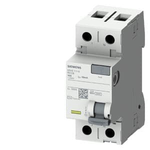 SIEMENS RCBO, RESIDUAL CURRENT PROTECTIVE DEVICES, 5SV5, N CONNECTION, RIGHT, 1P+N; 230 V AC ; 50 Hz 100mA, 63A
