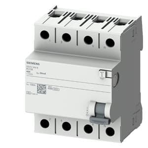 SIEMENS RCBO, RESIDUAL CURRENT PROTECTIVE DEVICES, 5SV5, N CONNECTION, RIGHT, 3P+N; 400 V AC ; 50 Hz, 300mA, 63A