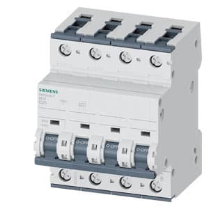 SIEMENS MCB, 5SY, 4P, 20A, 10kA, DC Aplication