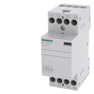 SIEMENS SWITCHING DEVICES, INSTA CONTACTORS WITHOUT MANUAL SWITCH, 5TT5, 25A, 2 NO + 2 NC, 400 VAC