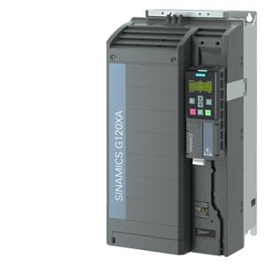 SIEMENS SINAMICS, G120XA RATED POWER 55kW 3AC 380V -20% to 440V+10% UNFILTERED 110% 60s per 600s WITH INTEGRATED BOP-2 INTEGRATED FIELDBUS: MODBUS RTU, BACnet MS/TP, USS 6DI, 4DQ, 2AI, 2AQ, 1Mot_t PROTECTION IP20 FRAME SIZE 551x275x239